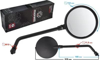 Immagine prodotto di Specchietti R+R per motociclette (diametro filettatura 10 mm) con omologazione