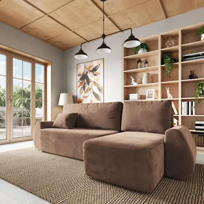 Produktbild von Masseno Ecksofa GALVIS mit Schlaffunktion L-Form, Sofa mit Bettkasten, Wohnzimmersofa, Couch, Soffa, Bettsofa, Couchgarnitur- Beige, MONOLITH 09