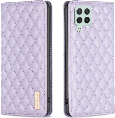Produktbild von Galaxy A22 4G Hülle, Elegant Bookstyle Flip Leder Kartenfächer Schutzhülle mit Ständer für Samsung Galaxy A22 4G Lila