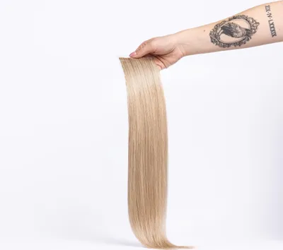 Produktbild von chaarmant Tape In Extensions Ultra Slim Echthaar 40 cm 50 g – Haarverlängerung M#60/10 Hellblond/Aschblond