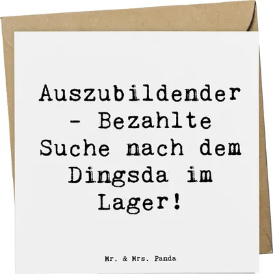 Produktbild von Mr. & Mrs. Panda Glückwunschkarte Spruch Auszubildender Abenteuer - Weiß - Geschenk, Lernen, Motivation, Berufe, Entdecken, Berufsprodukte, Grußkarte, doppelkarte, Beruf