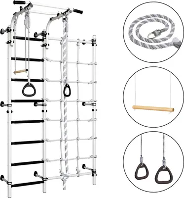 Produktbild von Sprossenwand kinderzimmer Next-3 silber-schwarz | Kletterwand | Turngeräte |  Wandmontage
