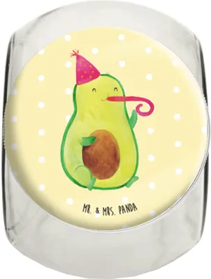 Produktbild von Mr. & Mrs. Panda Kaffeedose Avocado Feier L 870ml - Gelb Pastell - Geschenk, Feierlichkeit, glasbehälter, Gute Laune, Geburtstag, Aufbewahrungsdose, Glasdose, Bonboniere