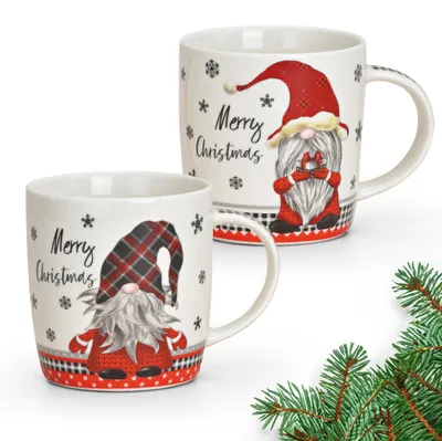 Produktbild von Weihnachtstassen 2er Set mit Spruch Merry Christmas Wichtel