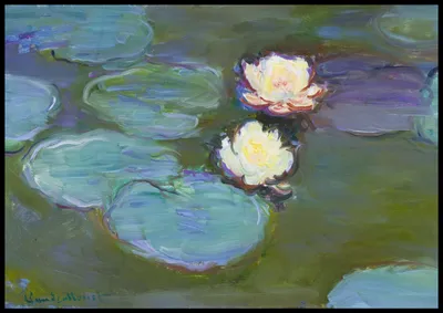 Produktbild von Poster 100x70cm Nympheas, Monet Vintage für das Wohnzimmer