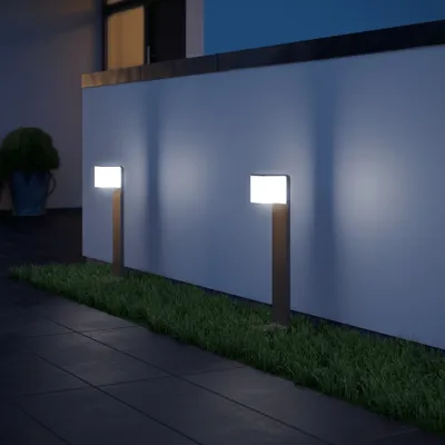 Produktbild von Steinel Sensor-Pollerleuchte GL 80 LED IHF CUBO Silbern 055486