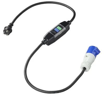 Image de Câble adaptateur 150cm 3x 2,5mm² de Schuko vers CEE + dispositif différentiel