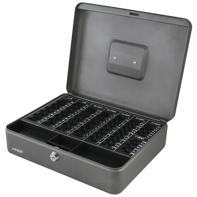 Produktbild von Geldkassette abschließbar mit herausnehmbaren Münzzählbrett, HMF 108-09, Silber