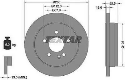 Produktbild von TEXTAR Bremsscheibe Artikel: 92090003