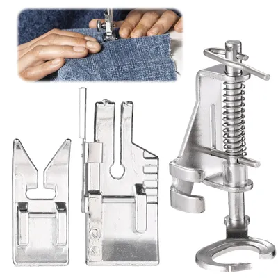 3er-Set Quiltfüße für Nähmaschinen, Edelstahl, silber