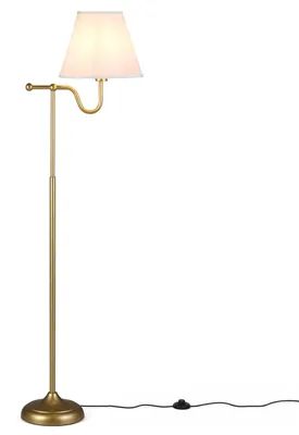 Produktbild von COSTWAY Stehlampe 158cm mit Stoffschirm, Stehleuchte mit Fußschalter, beschwerter Standfuß & E27-Fassung, Standleuchte, Leselampe Bodenlampe vintage