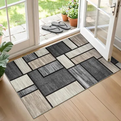 Fußmatte 60x90 cm, maschinenwaschbar, Antirutsch, Braun