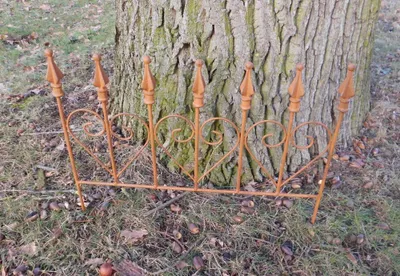 Produktbild von Steckzaun Rankgitter Rankhilfe Beetbegrenzer Eisen massiv Rost 54 cm breit