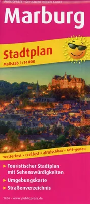 Image de Marbourg. Plan de la ville au 1/14 000