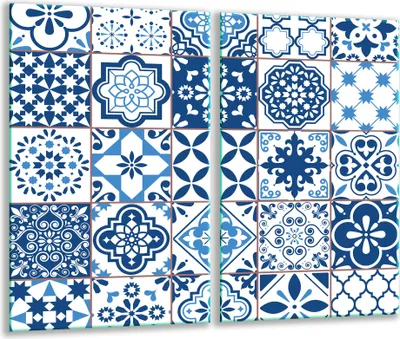 Image de Plaques de recouvrement pour cuisinière 2 pièces 30x52 Couverture de plaque vitrocéramique verre mosaïque