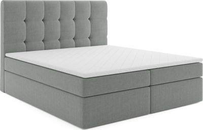 Boxspringbett KAROLINA mit Bettkasten Matratze Topper Doppelbett 120 x 200 cm (Inari 91 - hellgrau) H3
