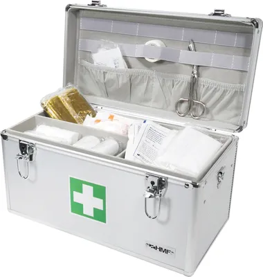 Produktbild von HMF 14701-09 Alu Medizinkoffer, Erste Hilfe Koffer, Tragegriff, 40 x 22,5 x 20,5 cm