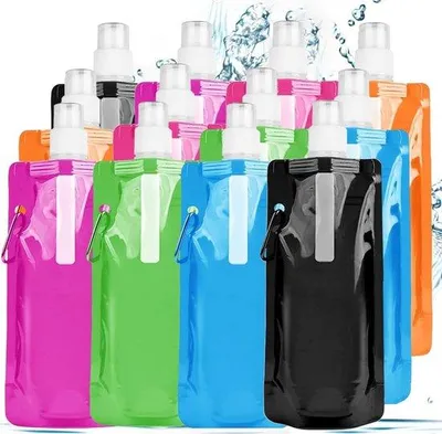 Zdjęcie produktu dla 12 sztuk składanych butelek o pojemności 500 ml, wielokrotnego użytku, elastycznych