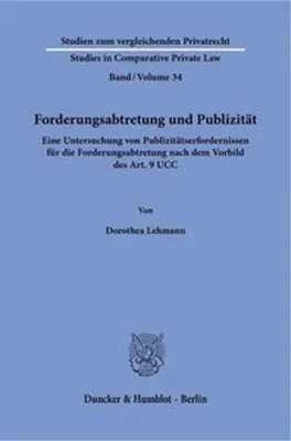 Obrázok produktu pre Forderungsabtretung und Publizität