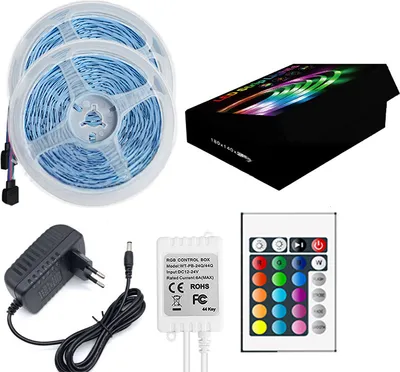Produktbild von INF 30M LED Streifen Lichter Kit mit Fernbedienung und Netzteil