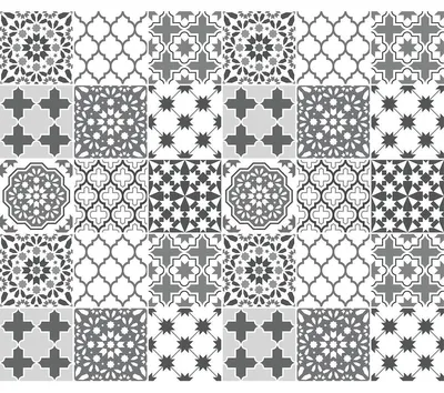 Image de Autocollants pour carrelage pour la cuisine et la salle de bains – 30 autocollants imitation carrelage de style azulejos, Thibo – 30 autocollants, 15 x 15 cm