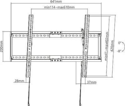 Produktbild von Halterung Brateck LP72-46T für TV 37"-80" 75kg verstellbare Wandhalterung