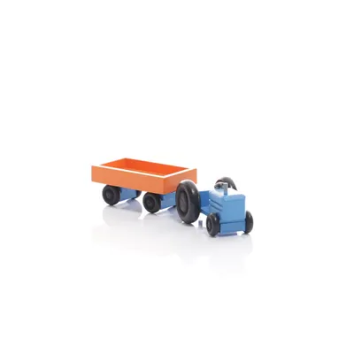 Produktbild von Holzspielzeug Traktor mit Anhänger HxBxT 3,5x7,5x3cm NEU