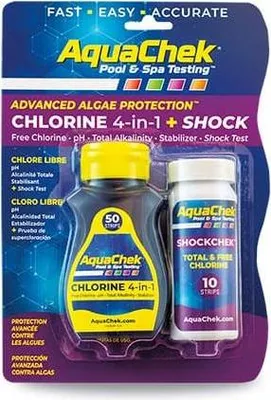 Produktbild von AquaChek Wasserteststreifen ShockChek Set pH Chlor Alkalität Stabilisator