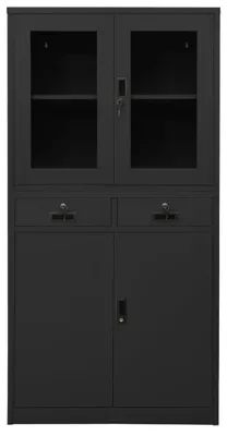Obrázek produktu pro vidaXL Kancelářská skříň Antracit 90x40x180 cm Ocelové tvrzené sklo