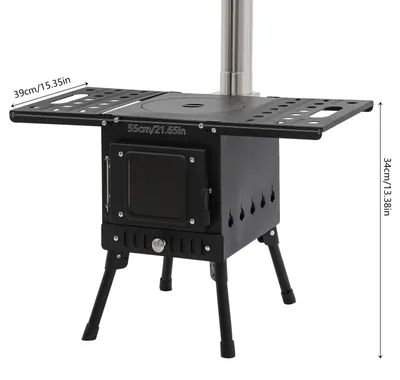 Immagine prodotto di Stufa a legna - Stufa portatile - Cottura all'aperto - Fornello da campeggio - Design compatto - Acciaio al carbonio di alta qualità
