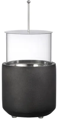 Produktbild von Tischkamin mit Bioethanol und 0,4-Liter-Wassertank, 12 x 12 x 19 cm, dunkelgrau