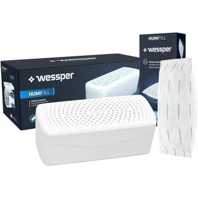 Obrázek produktu pro Odvlhčovač vzduchu Wessper + 500 g granulátu HUMIFILL – odvlhčovač místností proti vlhkosti, plísním a zápachům