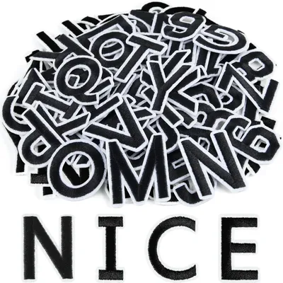 Productafbeelding van Set van 36 strijkbare letters en cijfers, 3,8 cm, zwart