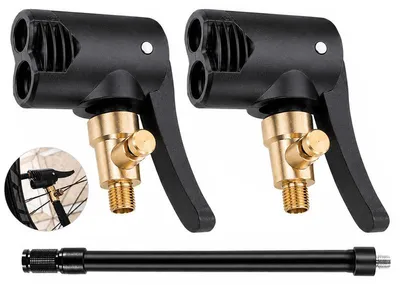 Produktbild von 2er-Set Presta auf Auto Ventil Adapter, Messing, 7,8mm, Hebelstecker – für Fahrrad, Motorrad, Auto, LKW