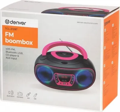 Obrázok produktu pre Denver TCL-212BT PINK, 1,19 kg, Čierna, Ružová, Prenosný CD prehrávač