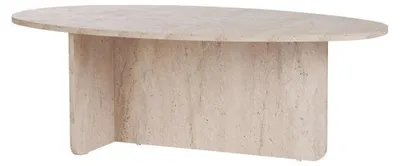 Image de Table basse de salon en bois MDF mélaminé travertin 120 x 65 x 40 cm