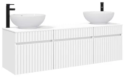 Image de vidaXL Ensemble de 3 meubles de salle de bain, blanc, 49 x 44,5 x 66,5 cm
