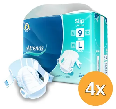 Productafbeelding van 4x Attends Slip Active 9 Maat L (28 stuks)