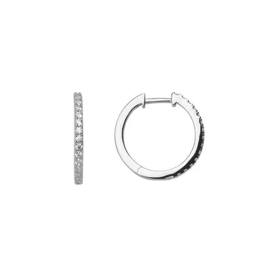 Produktbild von Xenox Damen 925 Sterling Silber Creolen 18 mm mit Zirkonia in silberfarben - CREOLEN - XS8663