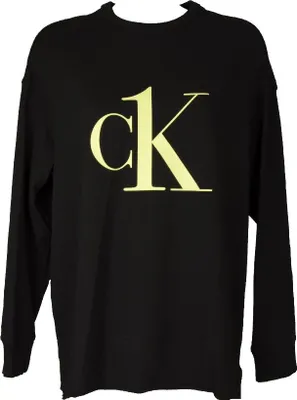 Produktbild von CK CALVIN KLEIN Langes Damen-Sweatshirt ohne Saum unten mit Logodruck aus leichter Sommerbaumwolle Artikel QS6885E, S, Cotone 57%,Poliestere 38%,Elasthan 5%