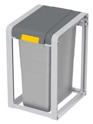 Produktbild von Hailo ProfiLine Öko XL - Mülltrennsystem Basiseinheit 38 L - Robustes Gestell und weit öffnender Deckel aus Kunststoff - beliebig erweiterbar - herausnehmbarer Inneneimer aus Kunststoff - grau