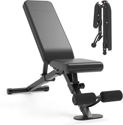 Zdjęcie produktu dla Ławka do ćwiczeń z obciążeniem, regulowana, czarna - udźwig 300 kg - stal nierdzewna - składana - ławka fitness