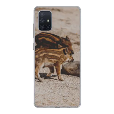 Produktbild von MuchoWow® Handyhülle Schutzhülle Hülle für Samsung Galaxy A71 Baby - Wildschweine - Wild Silikon Softcase Handy Hülle - Kartenbesitzer