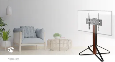 Produktbild von Nedis TV Bodenständer | 43 - 65 " | maximal unterstützes Bildschirmgewicht: 35 kg | Fixed Design | Aluminium / Stahl | Schwarz NE550726387
