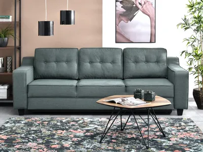 Zdjęcie produktu dla Sofa ze schowkiem IDANIA - szary / czarny