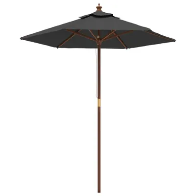 Zdjęcie produktu dla vidaXL Parasol z drewnianym drążkiem antracyt 196x231 cm