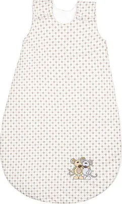 Produktbild von Odenwälder Jersey-Erstlingsschlafsack Tupfen coffee & walnut 70 cm