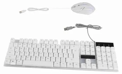 Zdjęcie produktu dla Zestaw klawiatury i myszy – 104 klawisze, podświetlenie RGB, połączenie przewodowe USB – zestaw do domu, gier i biura