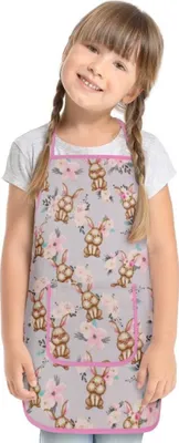 Produktbild von Kinderschürze - 37 x 47 cm, für Kinder von 3 - 5 Jahren - Grau,Braun,Rosa