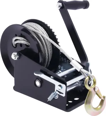Immagine prodotto di Argano manuale a cavo per barca/rimorchio - Manuale - Cavo 10 m - Forza di trazione 272 kg - Nero